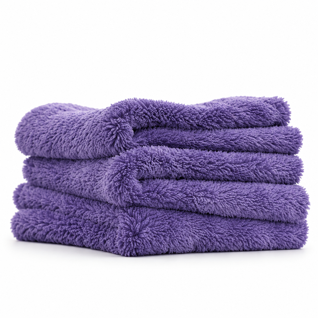 360 Plush Buffing Towel – 500GSM Korean Microfiber Buffing Cloth, Ultra Soft Edgeless Car Detailing Towel